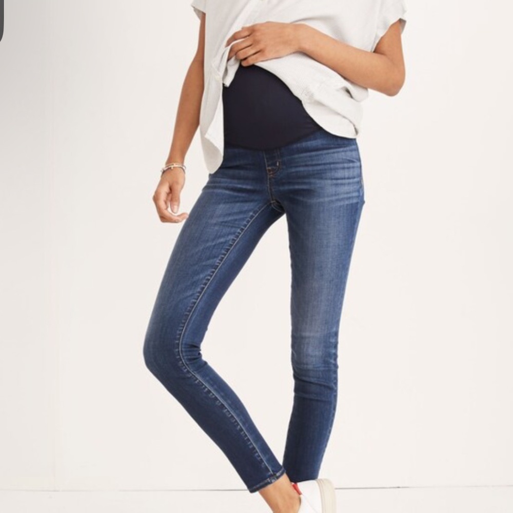 maternity over-the-belly skinny jeans in danny wash: tencel™ denim edition